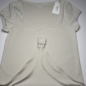 Woman's Tan Calvin Klein Square Neck Tong One Piece- Size M NWT